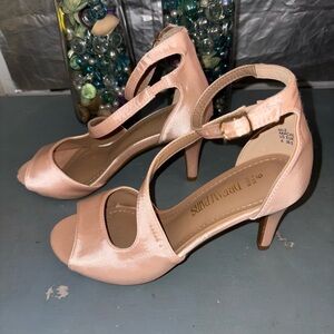 Dream Pairs Women's Pink Satin Open Toe Heels